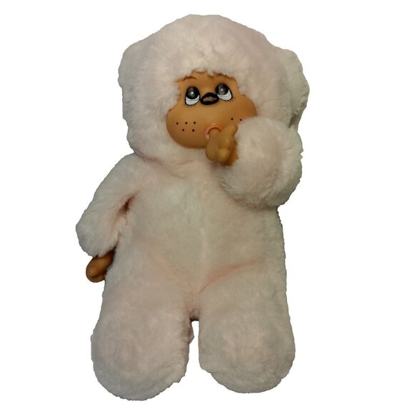 Vintage Pink Monkey Thumbsucker Stuffed Animal Plush Toy 1992 Freckles 10" - Picture 1 of 16